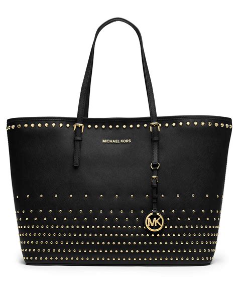 michael kors jet set large studded tote|michael kors packable tote.